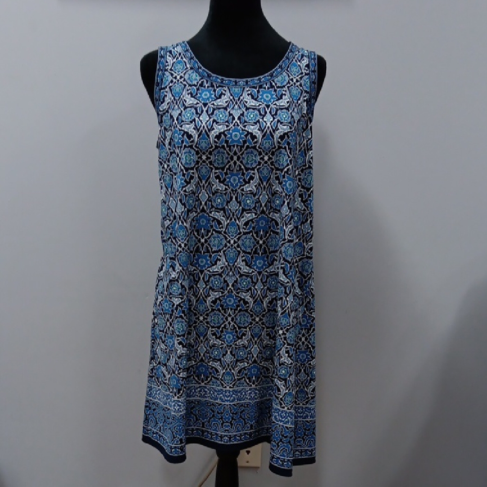 Max Studio Blue Patterned Mini Dress